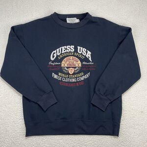 VTG 90s Guess USA Pullover Sweatshirt Georges Marciano Sz M Unisex Embroidered